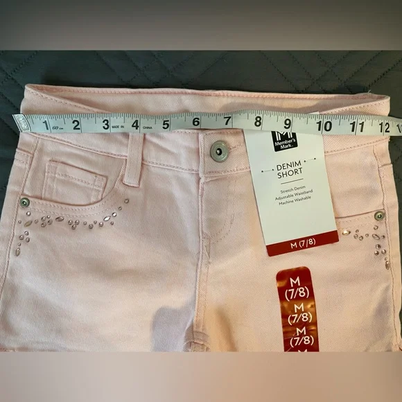 Pink Kids Jean Shorts with Adjustable Waistband - Picture 3 of 9